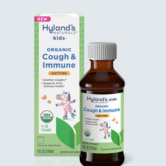 Kids Organic Cough & Immune packaging.